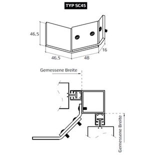 Raffstore Führungsschienen-Distanzhalter Typ SC45
