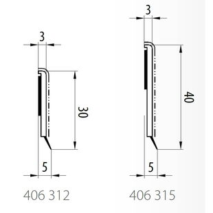 Salamander Flachleisten mit Dichtlippe 406 312, 406 315