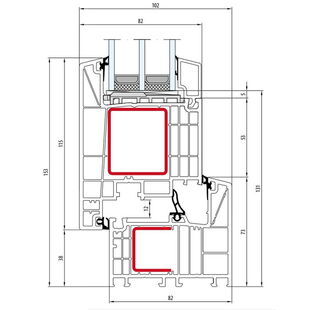 Salamander bluEvolution 82 Terassentür aussen öffnend Classic-Line 153mm- HO9020 - HO8540