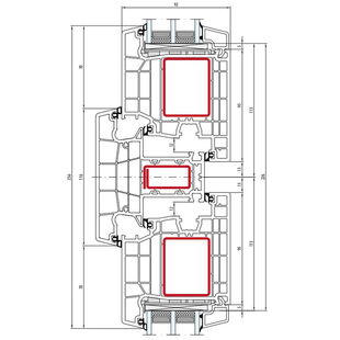 Salamander bluEvolution 92 Pfosten 116mm Terrassenflügel innen öffnend Classic-Line - 172 420 - 171 030
