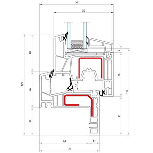 Salamander greenEvolution 76 MD Renovation Fenster CL Flosse 35 mm - 760018 761002