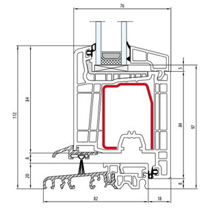 Salamander Streamline 76 Terassentürschwelle 20mm innen öffnend Classic-Line - 251 030