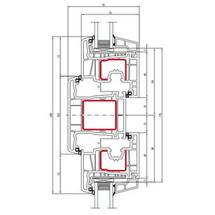 Salamander Fenster Classic-Line 80 mm Pfosten 102 mm - 252 130 - 251 021