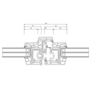 Schüco Living 82 MD  mit Stulp 58mm Fenster Classic 83mm - 9471-9431