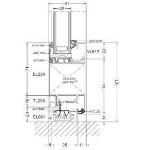 Aliplast Econoline Türschwelle innen öffnend - EL091 - EL224