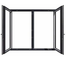 2-delig aluminium kozijn in antraciet – open