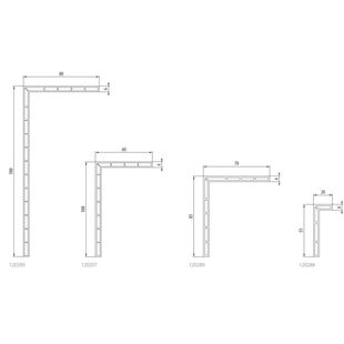 Aluplast Hohlkammer Winkelprofil aus Kunststoff 120299, 120297, 120289, 120284