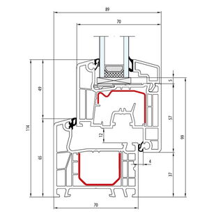 Aluplast IDEAL 4000 Fenster Classic-Line 114mm 140x01 140x20