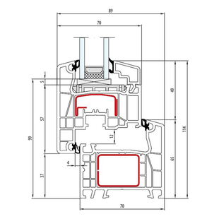 Aluplast IDEAL 4000 außen öffnend Classic-Line 114mm 140x01 140x37
