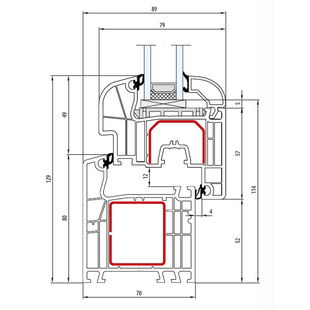 Aluplast IDEAL 4000 Round-Line 129mm 140x03 140x22