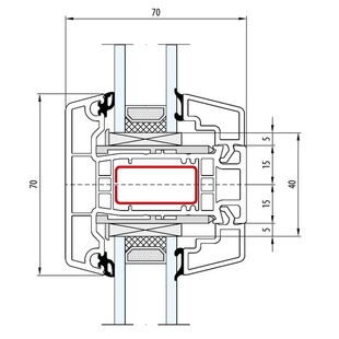 Aluplast IDEAL 4000 Casement Pfosten 70mm - 100x56