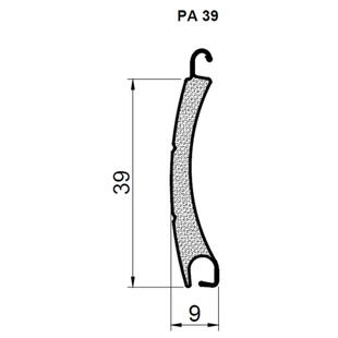 Lamelle PA39 Alu technische Zeichnung