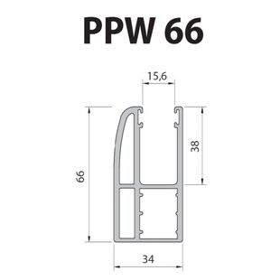 Vorbaurollladen Führungsschiene 66mm PPW verstärkt