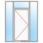 Haustür 1-flügelig mit Oberlicht und Seitenteil Schamtisch