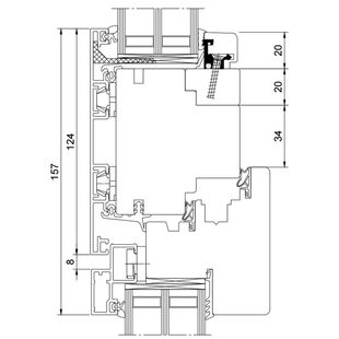 Drutex Duoline 68 Fenster Oberlicht Festverglasung Dreh-Kipp
