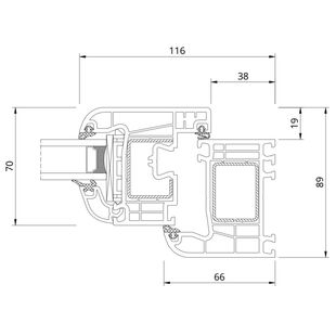 Drutex Iglo Premier Fenster 116mm Detailzeichnung - 50001 50016