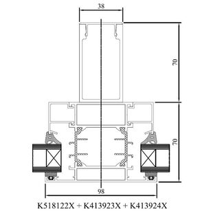 Drutex MB 70 Statik Profil innen Detailzeichnung