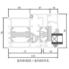 Detailzeichnungen Aluminiumfenster MB-70HI