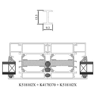 Drutex MB 70 HI H-Kopplungsprofil mit Rundschnur Detail