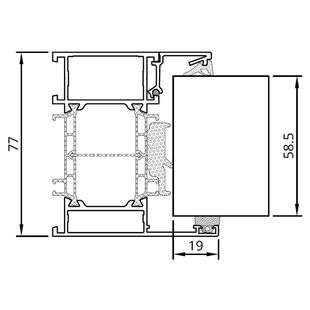 Drutex MB-86SI Festverglasung 58,5mm Stärke Detailansicht
