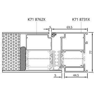 Drutex MB-86Si Tür nach aussen mit Aufsatzfüllung Detail