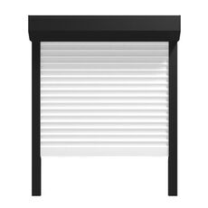 Vorbaurollladen 45° SK Verkehrsschwarz mit Weiss Panzer