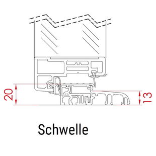FM Haustür AC 68 - Türschwelle Detailzeichnung