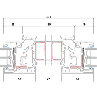 Gealan Kontur 135mm Fenster 82mm - 5027-5023