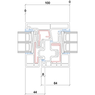 Gealan Kubus mit Stulp 100mm Fenster 64mm - 5260-5061