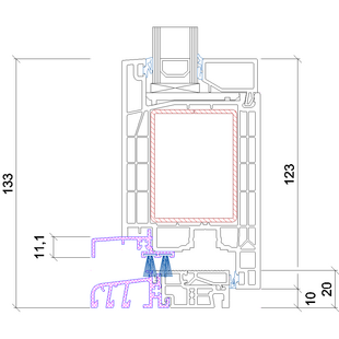 Gealan Linear Türschwelle 20mm innen öffnend - 7088