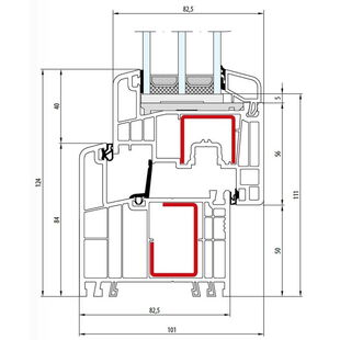 Gealan S 9000 Fenster Classic-Line 124mm mit STV - 6016 - 6079