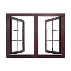 Holzfenster mit Pfosten und Sprossen