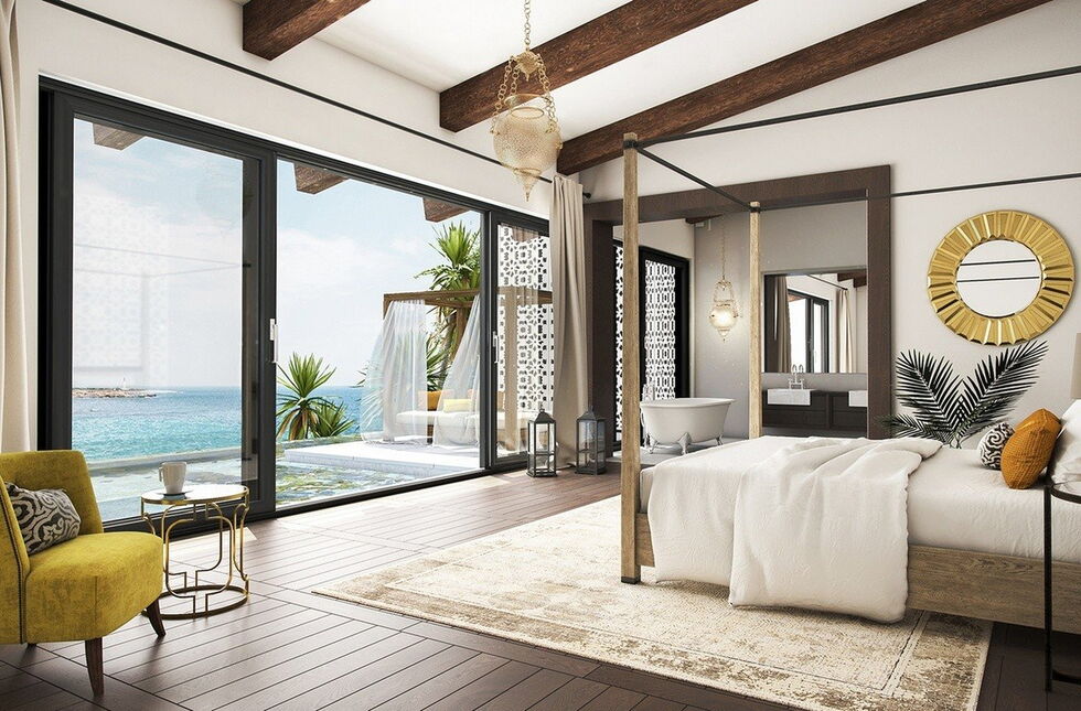 Kunststoff Hebeschiebetür Anthrazit im Schlafzimmer