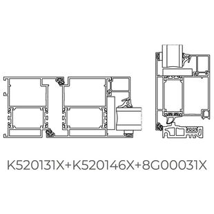 Aluprof MB-79N ST Alutür mit Schwelle Querschnitt