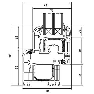 Kunststof kozijnen Iglo Light profieldoorsnede