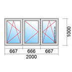 Venstermaat 2000x1000mm