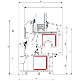 Salamander greenEvolution 76 Fenster - Round-Line 118mm - 760004 761004