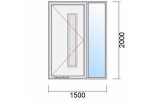 Haustür 150x200 mit Seitenteil