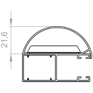Vorbaurollladen Führungsschiene N-PPDO 53mm Abdeckung rund Detail