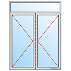 Nebeneingangstür zweiflügelig mit Oberlicht