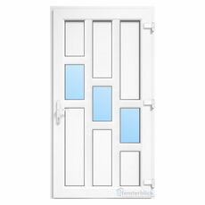 Achterdeur Potsdam met tussendorpel, glasvulling en sandwichpaneel