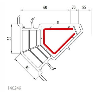 Aluplast 140249 - Eckkopplung - 135 Grad