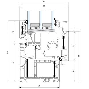 Aluplast energeto Fenster - Cube-Line 115mm 060x05 060x27