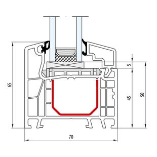 Aluplast IDEAL 4000 Festverglasung 65mm 140x01