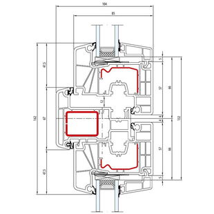 Aluplast IDEAL 7000 Stulp 67mm Fenster Classic-Line 77mm - 170x64 - 170x20
