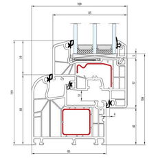 Detailtekeningen kunststof kozijnen IDEAL 8000
