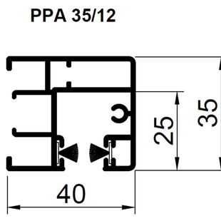 Aufsatzrollladen Führungsschiene PPA 35mm