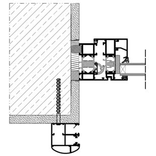 Vorbaurollladen SKP MKT Einbaubeispiel 1 Führungsschiene auf Mauerwerk