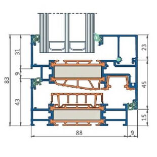 Aluminium kozijn profiel Decalu 88 Standard