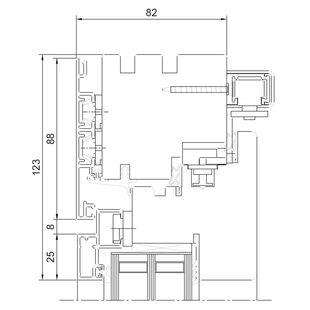 Drutex Duoline 68 PSK-Tür Schiebeflügel oben